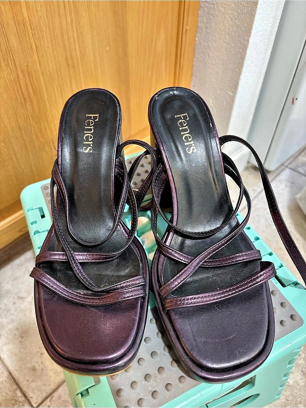 Feners Strappy Heels in Purple EU 39